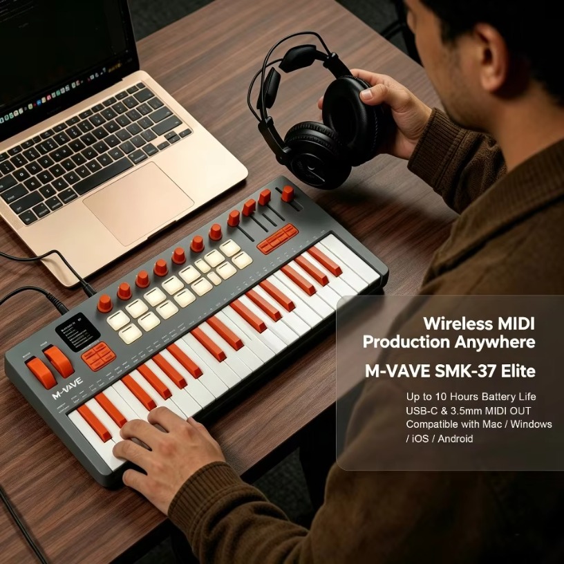 M-VAVE SMK-37 エリート ワイヤレス MIDI  - Midi Controller Pad のレビューと価格